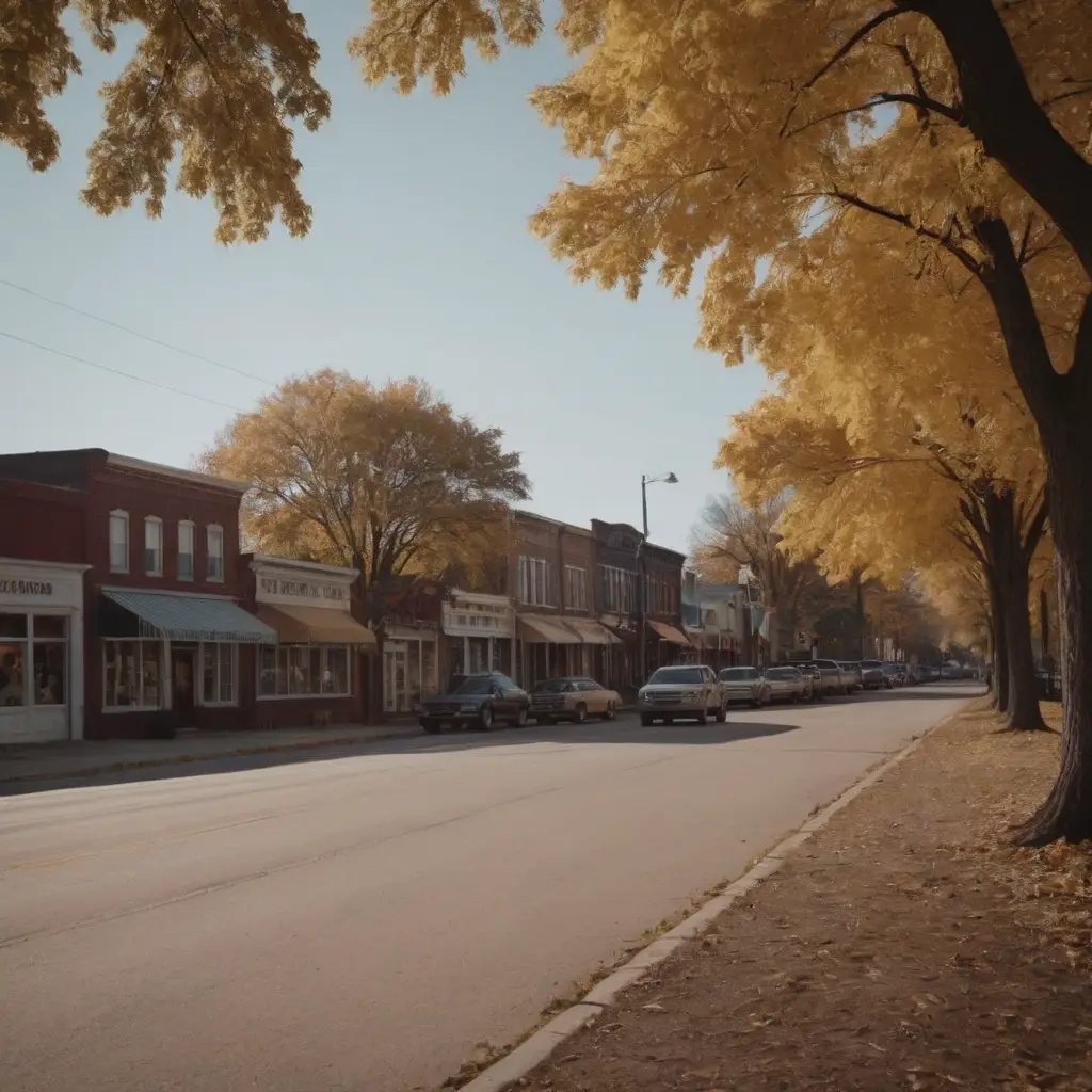 A Chilly Autumn Afternoon in a Quiet Midwestern Town