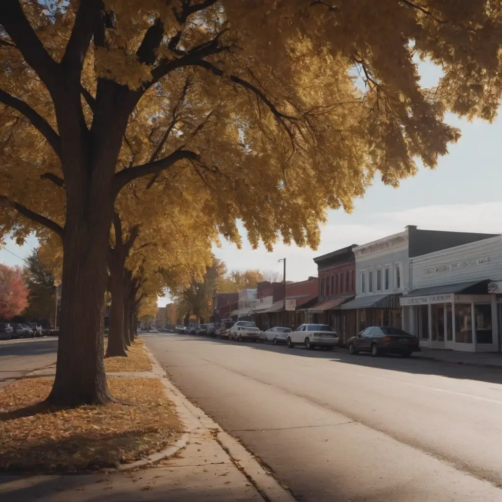 A Chilly Autumn Afternoon in a Quiet Midwestern Town