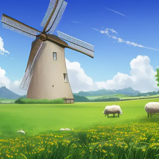 Anime Sheep Windmill
