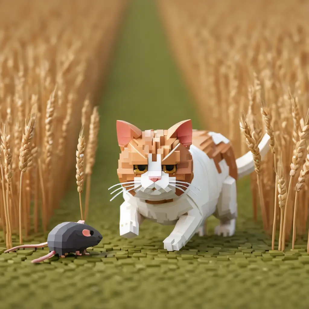Cubed Cat And Mouse
