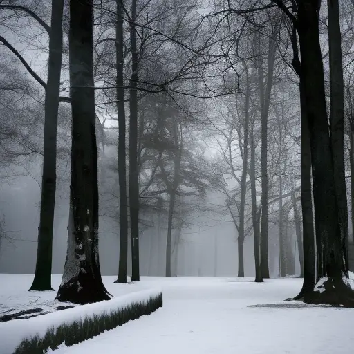 Dark Snowy Forest