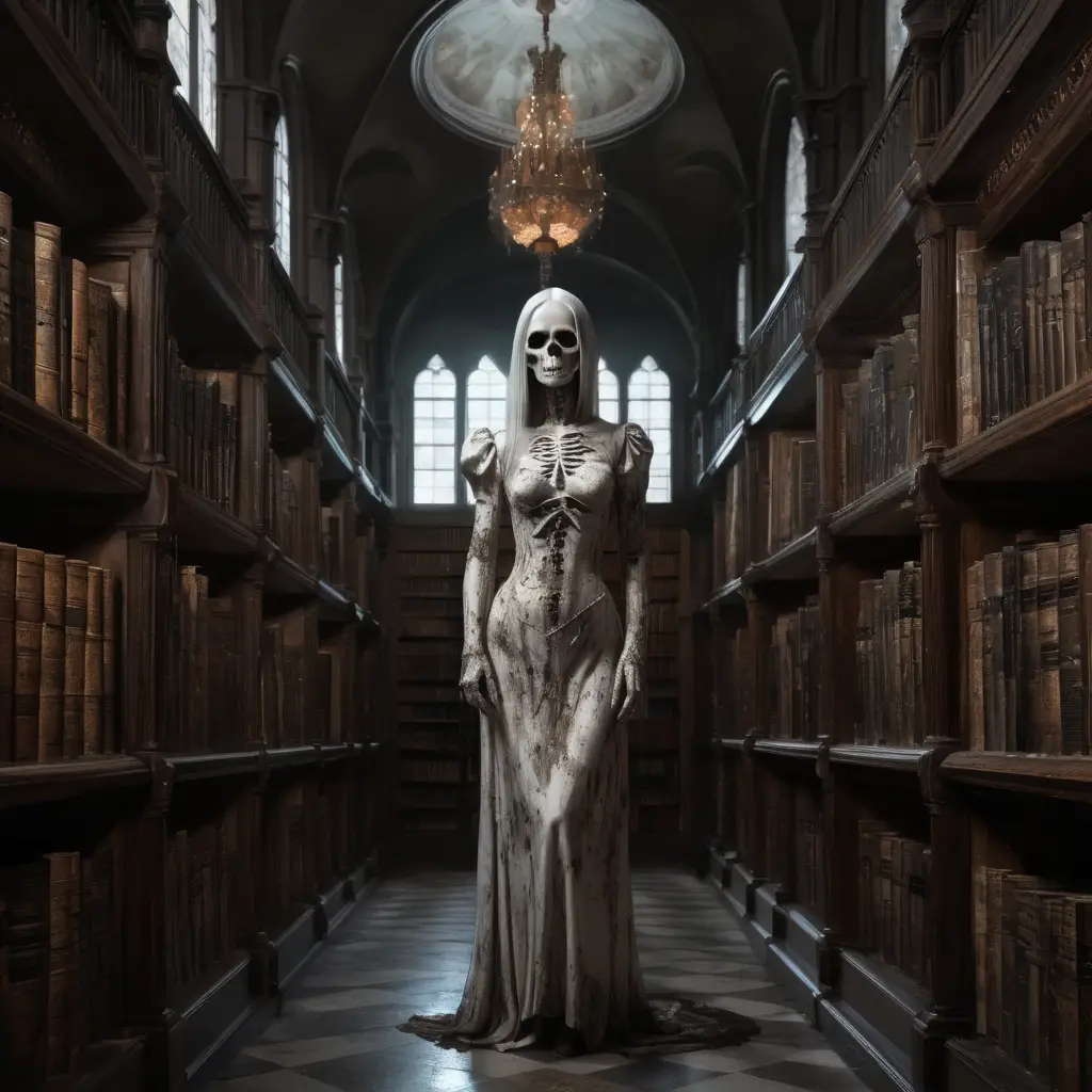 Skeleton Statue Library