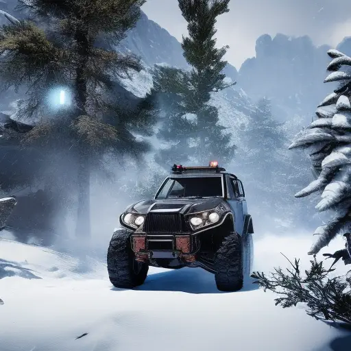 Snowy Forest Car