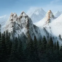 Wide Snowy Mountains